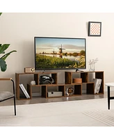 Costway 3 Pieces Tv Console Stand Modern Entertainment Center Storage Bookcase