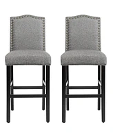 Set of 2 Bar Stools 30'' Upholstered Kitchen Chairs