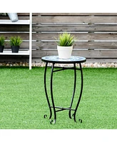 Outdoor Indoor Accent Table Plant Stand Cobalt