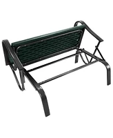 Costway Outdoor Patio Swing Porch Rocker Glider Bench Loveseat Garden Seat Steel