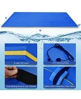 Costway 3-Layer Floating Water Pad 12' x 6' Oasis Foam Mat