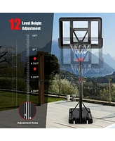 Costway Portable Basketball Hoop Stand Adjustable Height Shatterproof