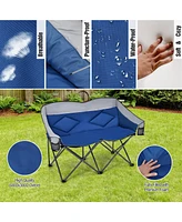 Costway Folding Camping Chair Loveseat Double Seat