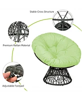 Costway Rattan Papasan Chair Ergonomic Chair 360-degree Swivel