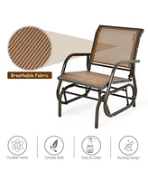 Costway Outdoor Single Swing Glider Rocking Chair Armrest Garden