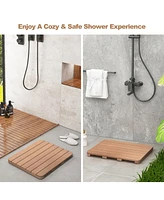 Costway 23.5" x 19" Bath Mat Hips Spa Shower for Bathroom with Non Slip Foot Pads