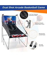 Costway Dual Shot Basketball Arcade Game with 8 Modes Sound Electronic Scoring