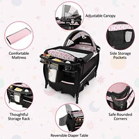 Costway Pack & Play Baby Diaper Changing Table 4 1 Portable Foldable with Mattress Carrying Bag