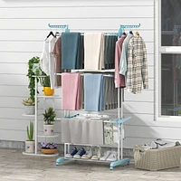 Costway 4-tier Folding Clothes Drying Rack with Rotatable Side Wings & Collapsible Shelves