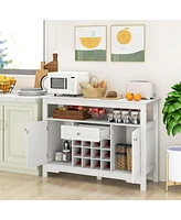 Costway Buffet Sideboard Wine Liquor Coffee Bar Cabinet with Removable Wine Rack