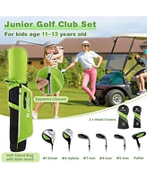 Costway Junior Complete Golf Club Set for Kids Age 11-13 Years Old Practice