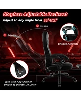 Costway Adjustable E-Sports Racing Style Chair with Padded Headrest, Lumbar Support