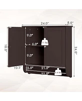 Costway Wall Mounted Bathroom Medicine Cabinet Storage Cupboard