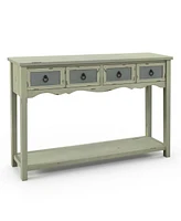 Farmhouse Console Table 48'' Entryway Table with 2 Drawers & Open Storage Shelf