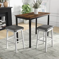30'' Dining Bar Stool Set of 2 Pub Height Padded Seat Wood Frame Kitchen