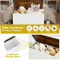 Costway Flip-top Storage Chest Lift Top Storage Bench Wooden Deck Box Toy Box