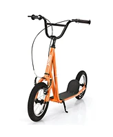 Costway Kick Scooter Carbon Steel Frame W/12'' Air Filled Wheel Youth Kids