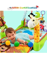 Costway 4-in-1 Baby Activity Play Mat Activity Center w/3 Hanging Toys - Assorted pre