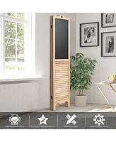 Costway 4-Panel Folding Divider Screen W/Chalkboard 5.7Ft Tall