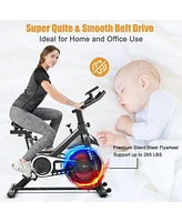 Costway Indoor Cycling Stationary Bike Silent Belt Drive Adjustable