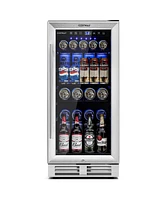 Costway 15 Inch Beverage Refrigerator, Built-in Beverage Cooler