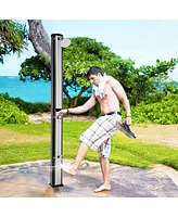 Costway 7.2 Ft 9.3 Gallon Solar Heated Shower w/ Adjustable Head & Foot Tap Spigot