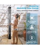 7.2 Ft 9.3 Gallon Solar Heated Shower w/ Rain Shower, Foot Shower & Hand Shower
