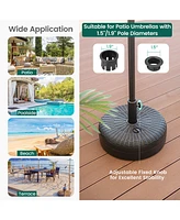Costway 18'' Patio Fillable Round Umbrella Base Stand Holder Fit Pole 1.5''/1.9'' Weighted