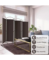 Costway 6 Panels Folding Privacy Screen Ft Tall Fabric for Home