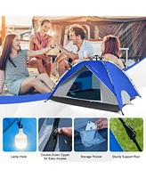 Costway 4 Person Instant Pop-up Camping Tent 2-in-1 Double-Layer Waterproof Tent