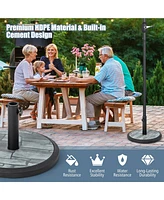 Costway 19'' Patio 35 Lbs Round Umbrella Base Stand Holder 1.4''-1.9'' Market Table Outdoor