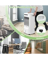 Costway 4-in-1 Evaporative Air Cooler Portable Humidifier with Timer, 3 Modes & Speeds