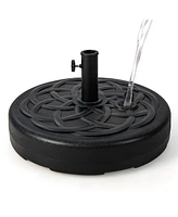 Costway 22'' Patio Fillable Round Umbrella Base Stand Water/Sand Fit Pole 1.5'' & 1.9''