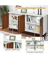 Buffet Server Sideboard Kitchen Storage Cabinet Cupboard with Shelves & 4 Doors