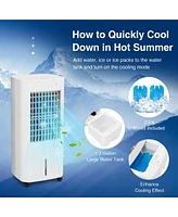 Costway 3-In-1 Evaporative Air Cooler w/ Humidifier & Fan Portable Rolling Swamp Cooler