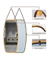 Costway 39'' Modern Rectangle Wall Hanging Framed Mirror