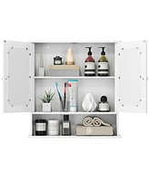 New Bathroom Wall Cabinet Double Mirror Door Cupboard Storage Medicine Cabinet Shelf