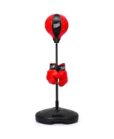 Costway Kids Punching Bag Toy Set Adjustable Stand Boxing Glove Speed Ball w/ Pump New