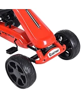 Costway Xmas Gift Go Kart Kids Ride On Car Pedal Powered Car 4 Wheel Racer Toy Stealth Outdoor