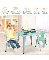 Kids Steel 27'' Square Table Children Play Learn Activity Table Indoor Outdoor