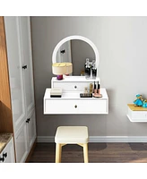 Wall Mounted Vanity Makeup Dressing Home Furniture 2Drawer