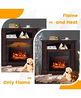 Costway 32" 1400W Electric Fireplace Mantel Tv Stand Space Heater