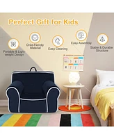 Costway Kids Sofa Toddler Foam Filled Armchair Velvet Fabric Baby