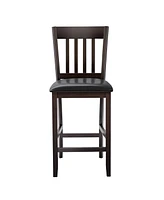 Costway Set of 2 Bar Stools Counter Height Chairs w/ Pu Leather Seat