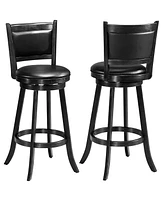 Costway Set of 2 29'' Swivel Bar Height Stool Wood Dining Chair