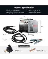 Costway Mig Welder Gasless Flux Core Welding Machine120V Igbt w/Welding Gun&Earth Clamp