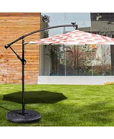 Costway 4 Plate Patio Offset Umbrella Base Stand Weights Sand/Water Filled Base