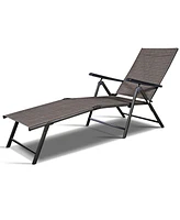 Costway 2PCS Pool Chaise Lounge Chair Recliner Outdoor Patio Furniture Adjustable New