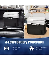 Costway 42 Qt Portable Car Refrigerator Dual-Zone Car Cooler