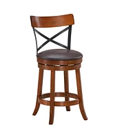 Costway Set of 2 Bar Stools Swivel 25'' Dining Bar Chairs